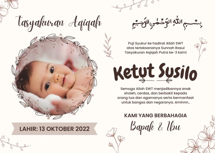 Contoh desain aqiqah bayi