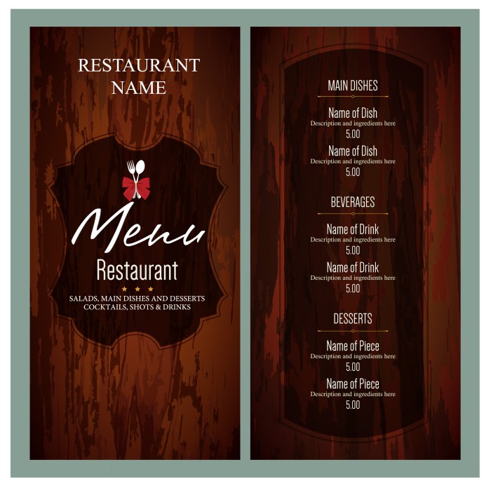 Contoh desain menu restoran